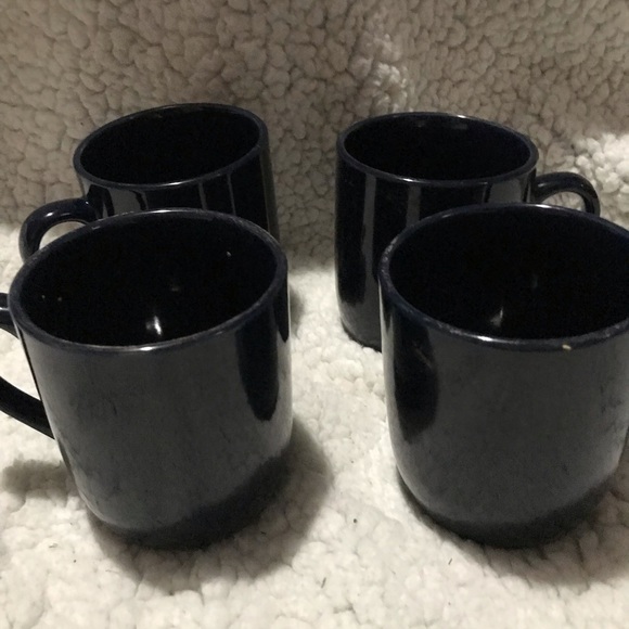 Set of 4 Navy Blue coffee mugs. - Picture 2 of 2